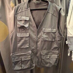 Stone Creek Hunting Fishing Vest Grey Size XL Multi Pockets Strong Lightweight